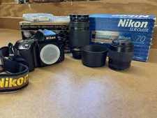 Nikon N70 35mm SLR Outfit - Nikkor 35-80mm, 70-300mm, Filters, Boxes & Docs