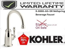 LIFETIME WARRANTY KOHLER Wellspring Beverage Faucet Polished Nickel K-6666-AG-SN