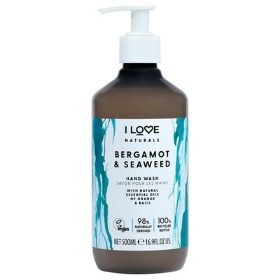 Naturals Bergamot & Seaweed Hand Wash, Natural Oils Of Orange & Basil, Gently...