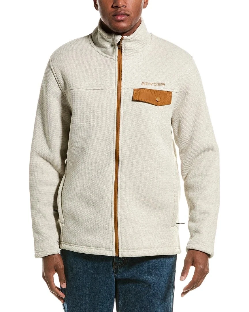 Spyder Expo Oatmeal Heather Sherpa Lined Sweater Jacket Men's Medium MSRP $169