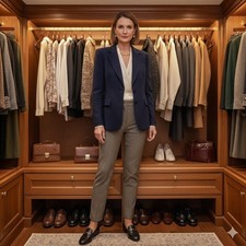 Doncaster Wool Blend Blazer Jacket Womens 12 Purple Granny Old Money Preppy