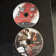 PS3 games, WWE 2k15 and Street Fighter IV, discs only