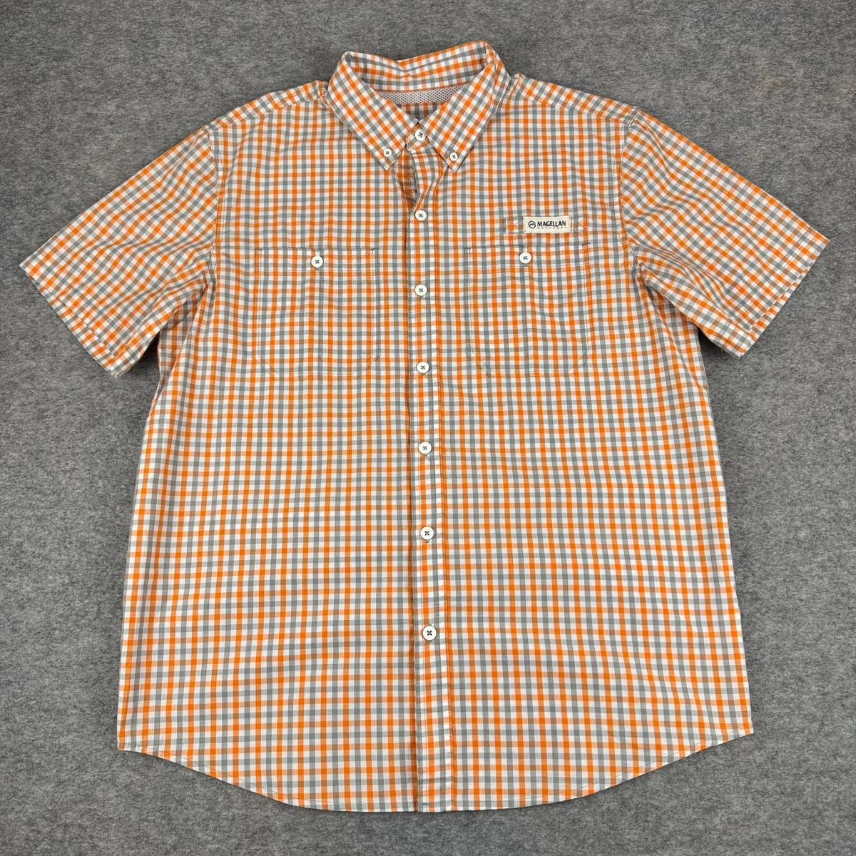 Chemise De Pêche Magellan Manches Courtes, Boutons, Orange, Taille XL – Parfaite Pour La Pêche Décontractée
