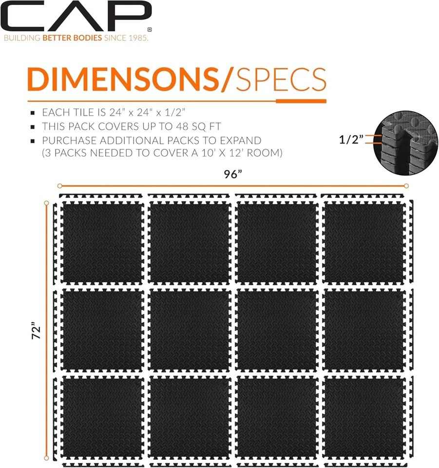 Alfombra rompecabezas de espuma EVA entrelazada - Azulejos para pisos de gimnasio y ejercicio en casa Foto 4 de 4