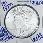 1926 S BU UNCIRCULATED SILVER PEACE DOLLAR AUTHENTIC U.S.MINT RARE KEY DATE 6638