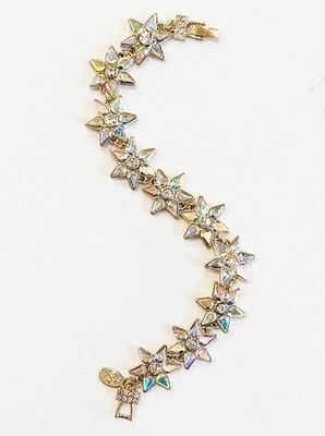 Kirks Folly Aurora Borealis Starlight Floral Lace Bracelet goldtone