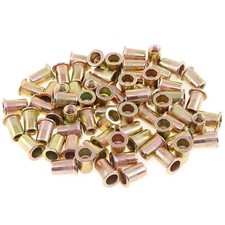 150Pcs M6 Metric Zinc Plated Carbon Steel Rivet Nut Flat Head Threaded Insert