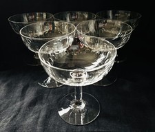 STYLISH MCM FRENCH CRYSTAL CHAMPAGNE COUPES VINTAGE c1960 x6
