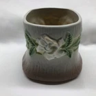 RARE Roseville Gardenia Tan Square Vase #656-3 3.75" Tall 4.25" Wide USA