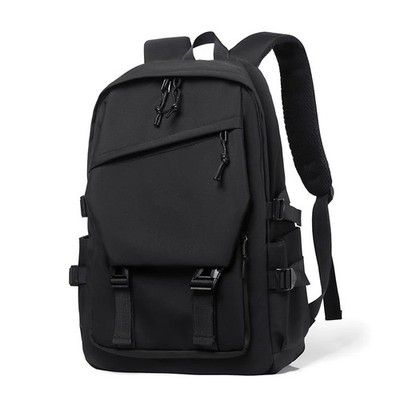 Unisex 15 Zoll Wasserdicht Polyester Laptop Rucksack Einfarbig Schultasche