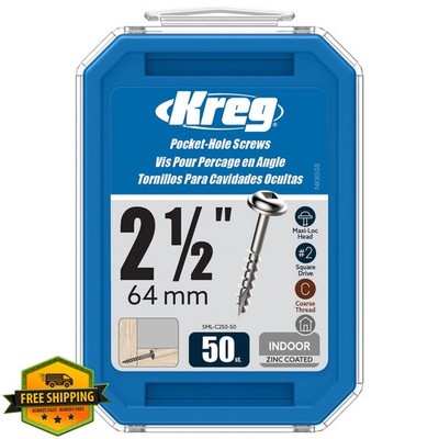 Kreg 2-1/2'' Coarse Pocket-Hole Screws 50 Count