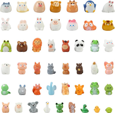 Mini Harz Tierfiguren Set 47 Stück kleine Motive für DIY Mini-Gärten Aquarien