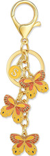 Double-Sided Cute Butterfly Initial Letter Keychain Butterfly Charms for Key Han