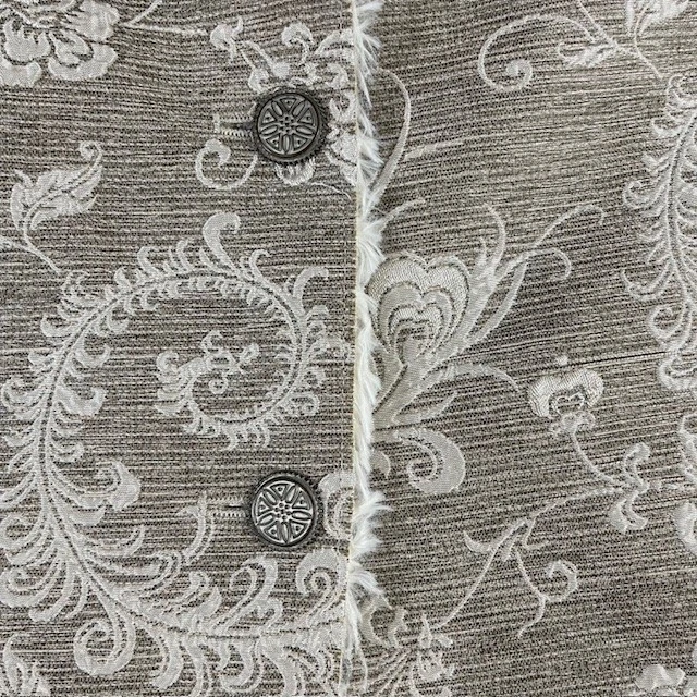 Chaqueta tapiz Chico's para mujer talla 2 L grande marfil floral forrada sherpa mandarín Foto 4 de 4