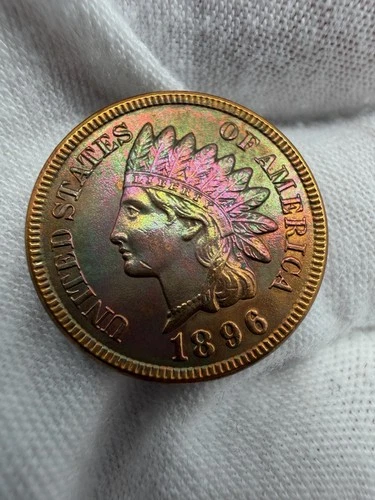 * 1896 * SUPERB+ GEM BU MS INDIAN HEAD PENNY * TOUGH DATE
