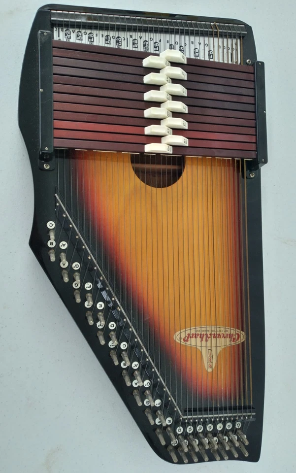 Chromaharp Rhythm Band Inc 12 Cord RBI Sunburst Autoharp Chord Zither Instrument - Image 3 of 4