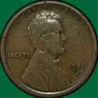 1916-S Lincoln Wheat Cent Fine F Coin #34915