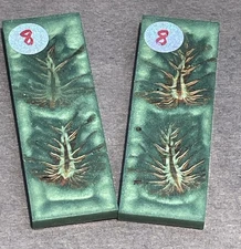 Knife Scales - Bookmatched EverGreen Resin with Stabilized Pine Cones - PNW
