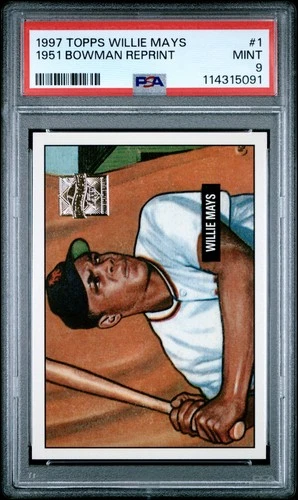 1997 Topps Willie Mays #1 1951 Bowman Reprint PSA 9