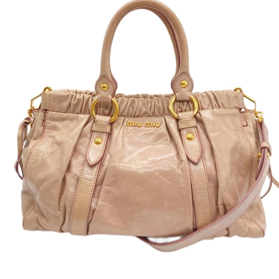 Miu Miu Vintage 2Way Shoulder Bag Crossbody Leather Womens Handbag