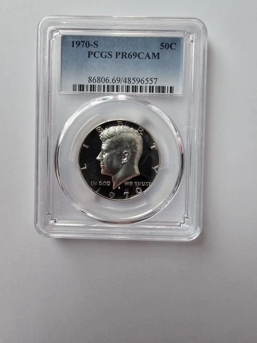 PR69 CAM 1970 S KENNEDY HALF DOLLAR GRADED PCGS 5OC  S MINT 40% AG CLAD COIN