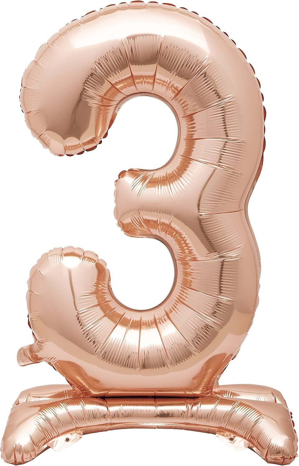 3 - Shaped Rose Gold Foil Balloon (76cm) - Stunning Free-Standing Party Decor -