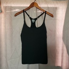 RB3 Tank Top Womens Small Black Scoop Neck Built In Bra Camisole Gym Workout
