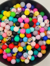 100 Silicone Beads 15-16mm For Jewlery, Pens, Keychains Random Color Mix