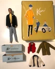 MAKE OFFER BARBIE KEN DOLL 1960'S BROWN HAIR CASE & CLOTHES BLUE EYES VTG MATTEL