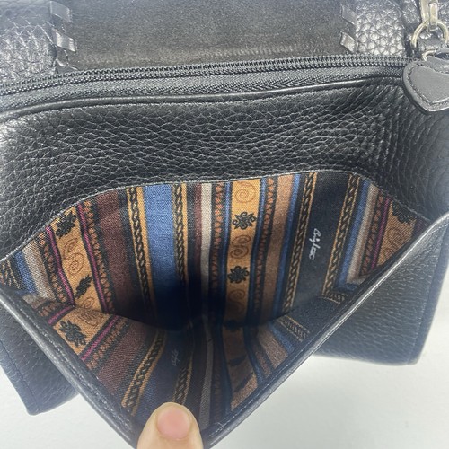 Brighton Montreal Sun Burst Black Leather Suede Boho Wallet Bag Organizer Purse - Picture 4 of 10