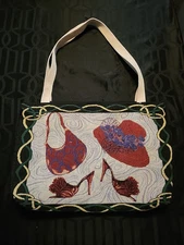 Red Hat Society Paint the Town Red Tapestry Shoulder Tote Bag Lined Made in USA