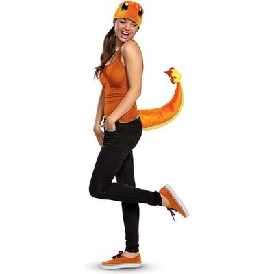 Pokemon Charmander Costume 14+ Fancy Dress Up Halloween Cosplay Kit TAIL + HAT
