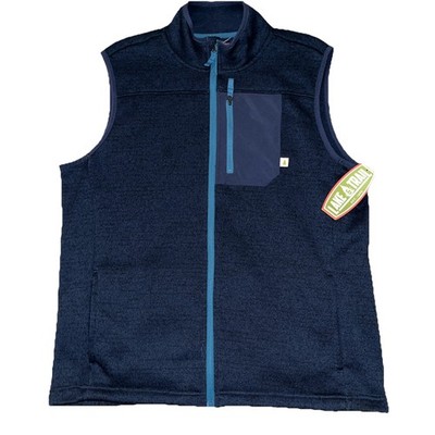 NWT Lake And Trail Mens s XL Blue Vest Outdoor Polyester Fleece Full Zip