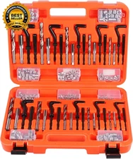 300-Piece Thread Repair Kit, Metric & SAE, HSS Drill Repair Kit, Metric: M5 M6 M