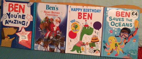 Personalised Story Book Set Ben You’re Amazing Happy Birthday Ben Xmas x 4 HB - Picture 2 of 8