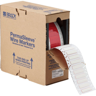 Brady 117078 PermaSleeve HX Heat Shrink Wire Marking Sleeves HX-250-2-WT