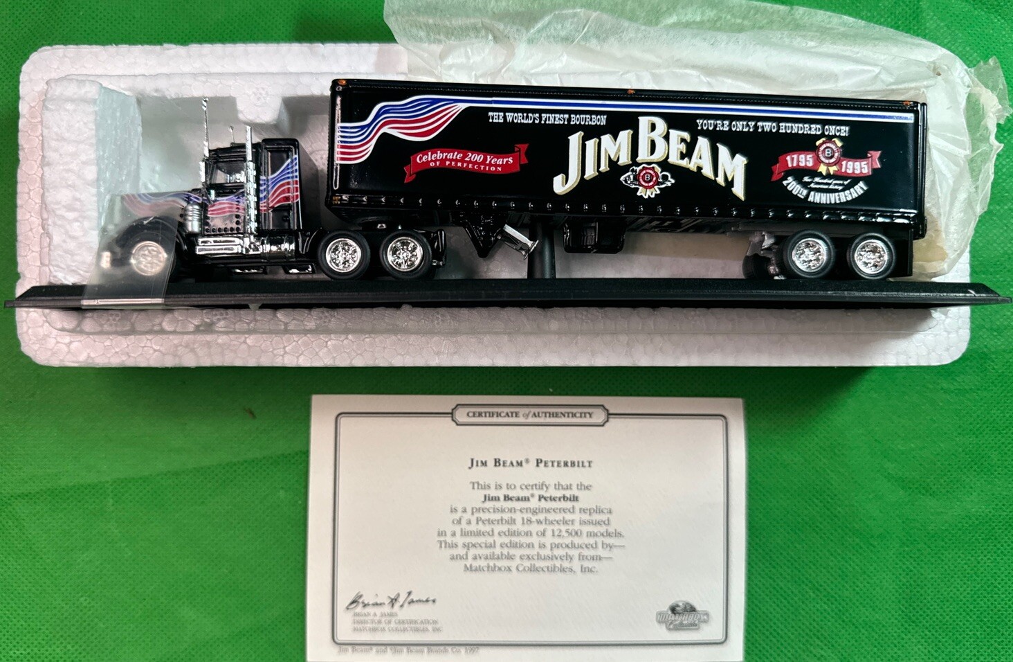 Jim Beam 200th Anniversary Matchbox Collectibles Die cast Tractor Trailer