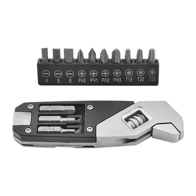 Adjustable Wrench Foldable Multi Tool Wrench With Screwdriver Camping Tools