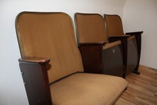 Kinosessel Kinostuhl Kinobank (3-Sitzer) - Original 60er/70er