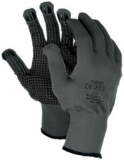 Polyco Matrix D Grip Grey Work Gloves PVC Safety Dot Grip Palm 80-MAT S/M/L/XL
