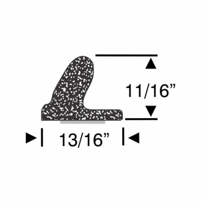 Universal Peel & Stick Rubber Weatherstrip – 10 FT, 7/8" X 1 1/8" Black Seal