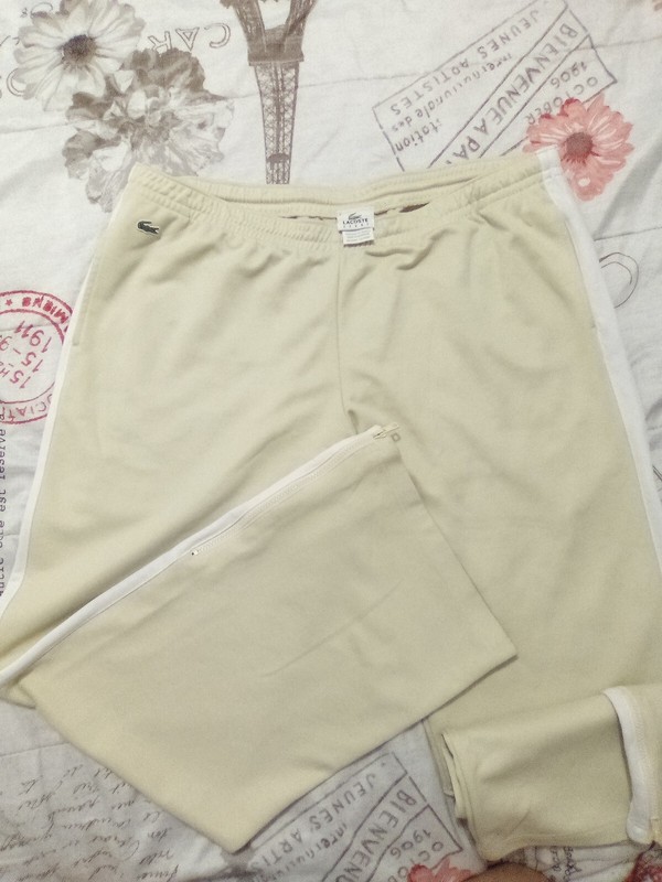 La  Coste Sport Size 9 Beige Color and Stripe White  Pants Unisex  F 4956