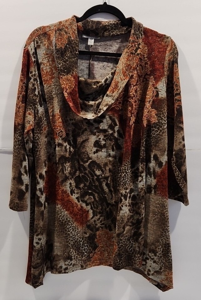 Women's Plus Size 1X Brown Multi Color Tunic By DressBarn eBay