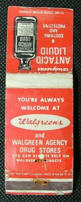 Streichholzheft Walgreens Antazida flüssig BK948