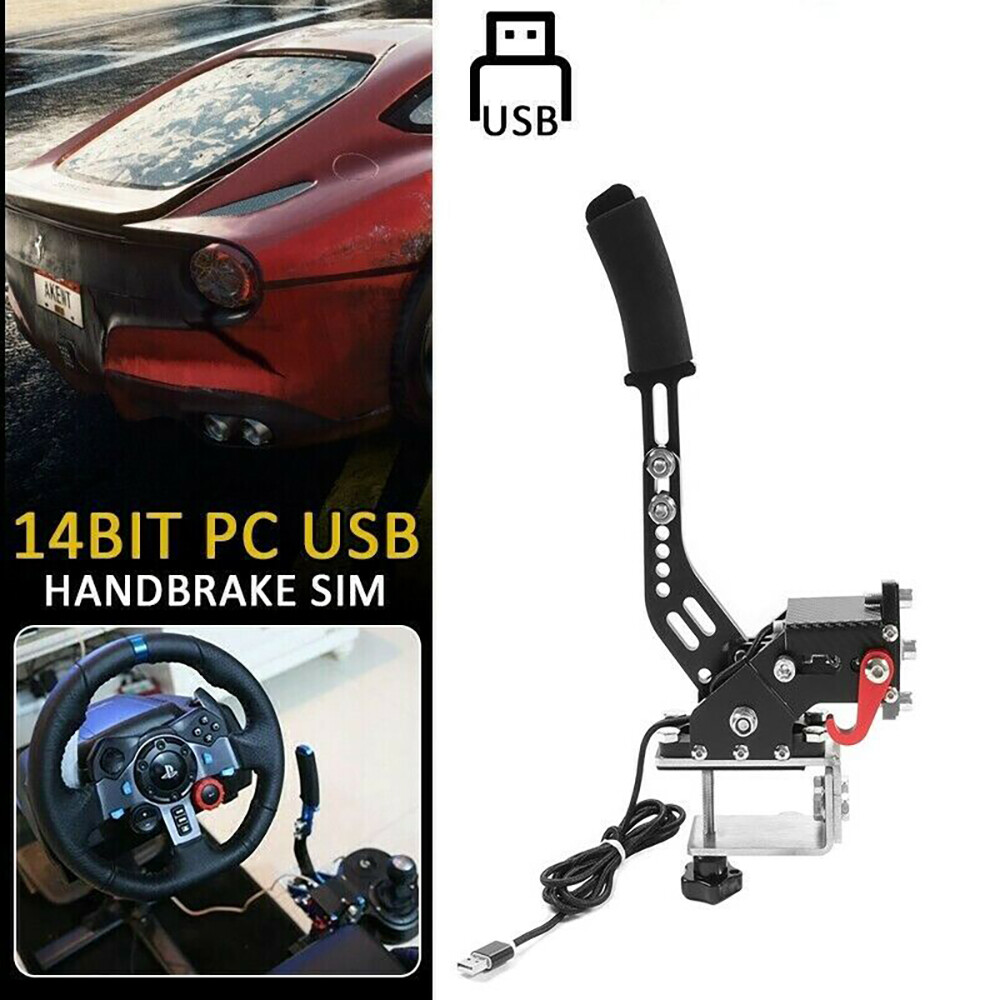 Bruce & Shark Handbremse Für PC – USB, Für Rennspiele | Kompatibel Mit Logitech G29/G920, Fanatec, T500 | CNC-Alu, Hall-Sensor