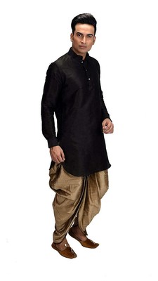black dupion ethnic wear set