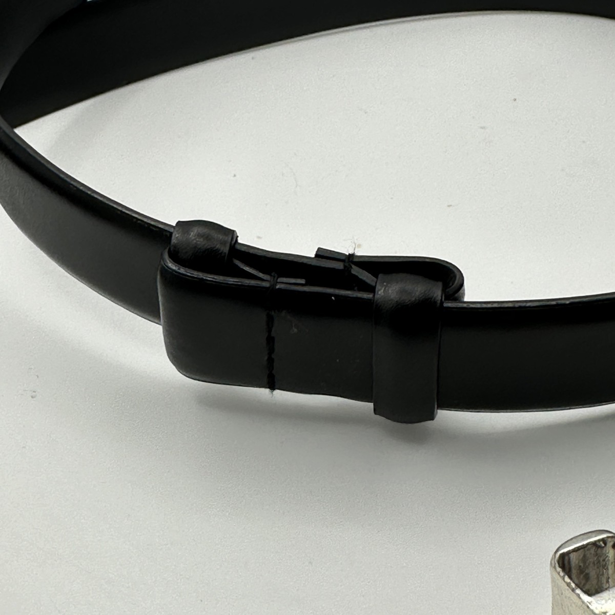Chicos Black Leather Belt w/Silver Stud Accents and hook and eye closure Sz M-L Chico main image 2