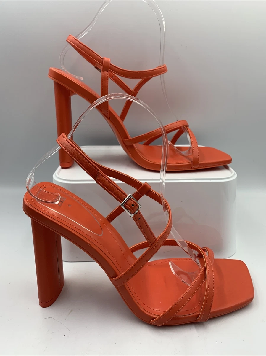 Buy Nelly Mid Block Heel Sandal - Coral | Nelly.com