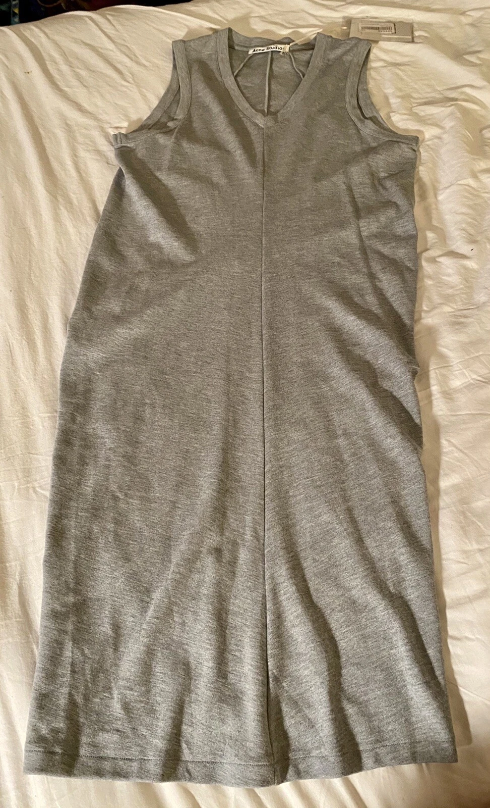 Abito aderente elasticizzato Acne Studios XS Vittoriana grigio misto nuovo con etichette nuovo