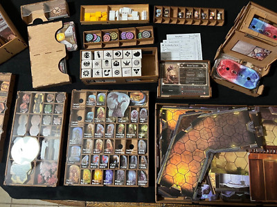 Gloomhaven Board Game with Smonex Wooden Insert Excellent Condition Sticker Set